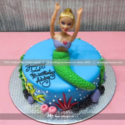 Mermaid Doll Themed Cake