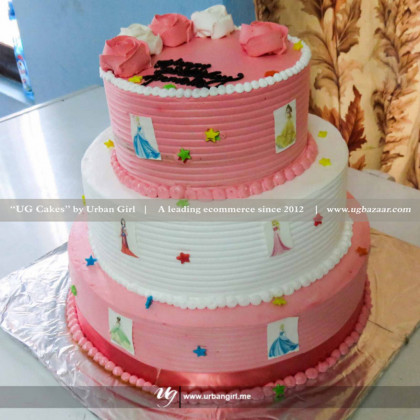 Triple Deck Barbie Themed Cake