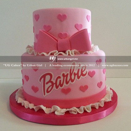 Barbie Themed Pink Cake
