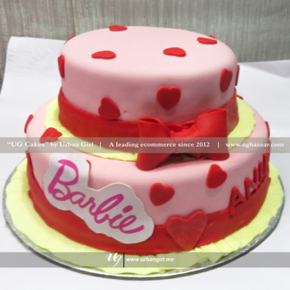 Barbie Theme Cake With Bow