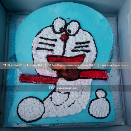 Blue Doraemon Themed Cake