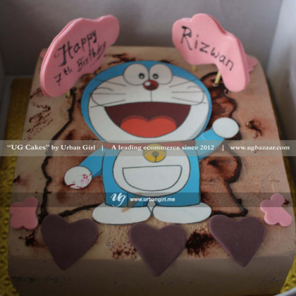 Doraemon Printed Theme Cake