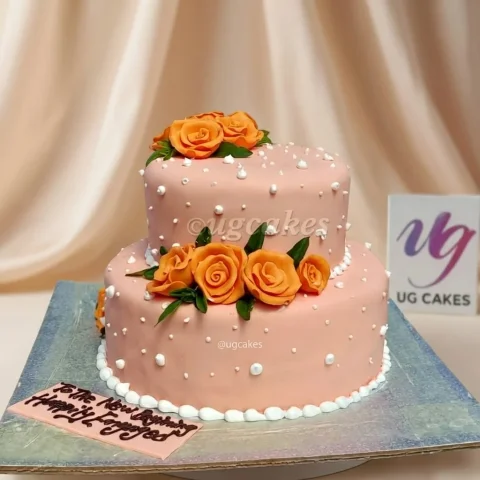 Two Tier Engagement Cake