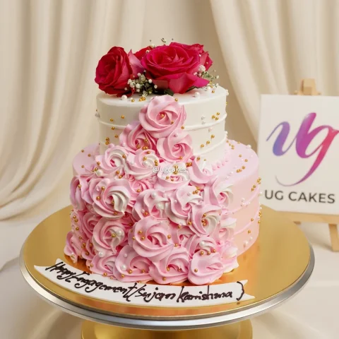 Two Tier Rosette Cake