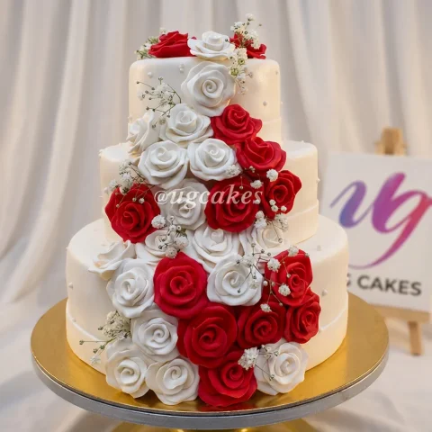 Triple Deck Fondant Wedding Cake