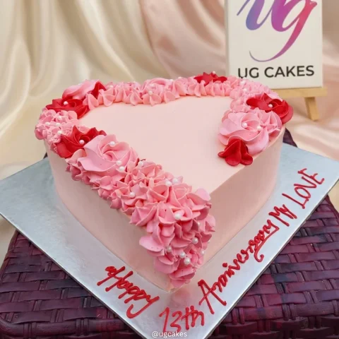 Anniversary Heart Shape Cake