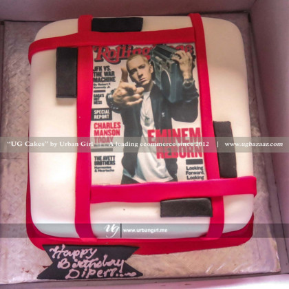Cake With Eminem Printed Customized Photos