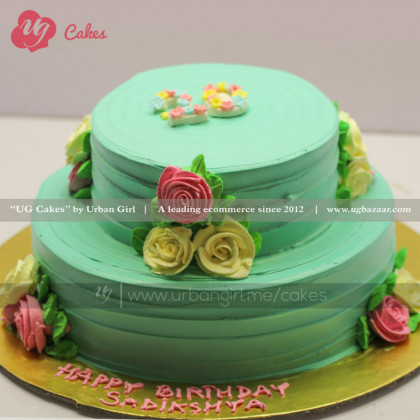 Green Double Decker Cake