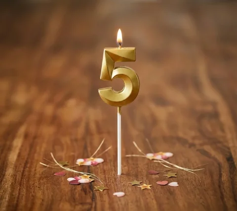 Number 5 Candle-Per Piece