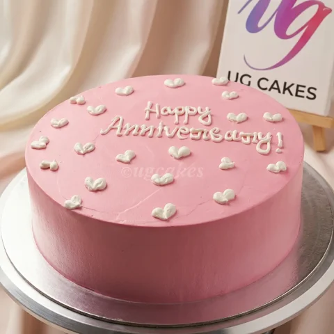 Anniversary Cake with Hearts