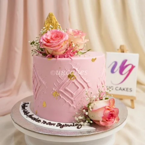 Wedding Pink Rose Cake