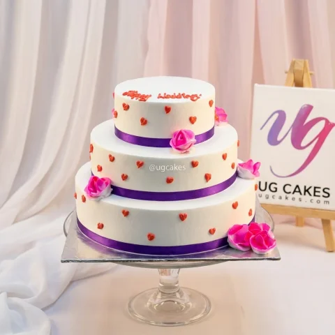 Triple Decker Round Wedding Cake