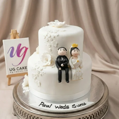 Floral Cascade Wedding Cake