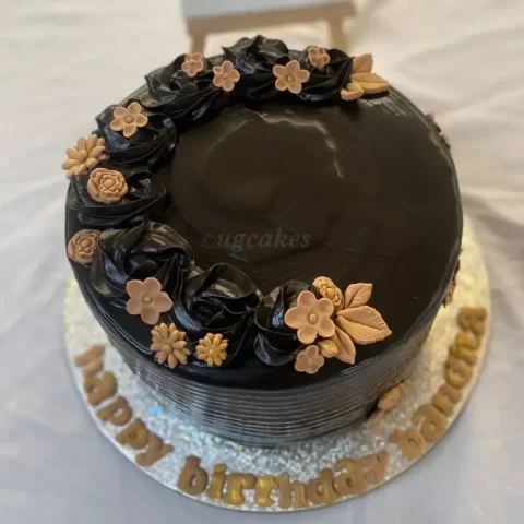 Chocolate Cake with Little Brown Flower