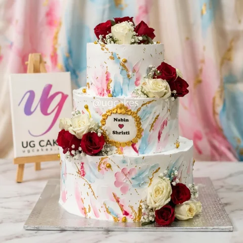 Cake with Brushstrokes