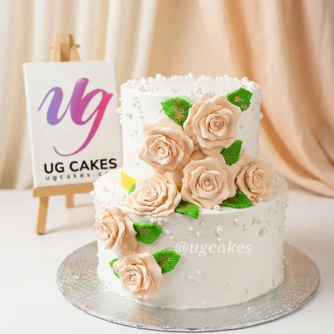 Anniversary Cake with Roses