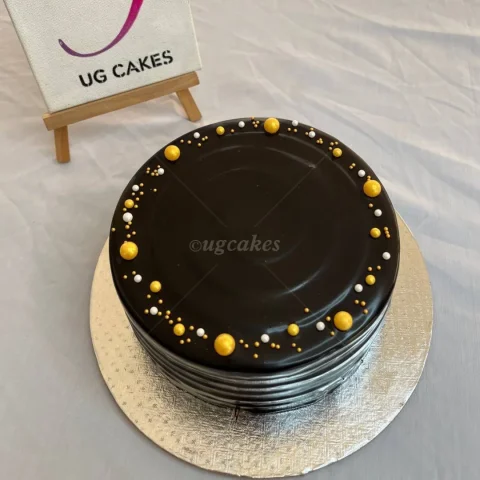 Minimalistic Chocolate Cake For Chocolate Lovers with Pearls