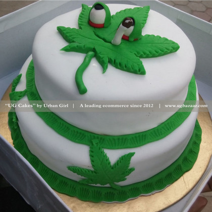 Double Deck Marijuana Designed Cake