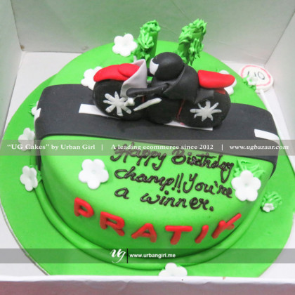 Bike in road Designed Cake
