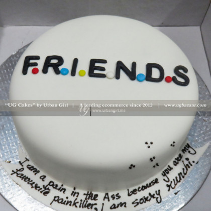 Plain White Friends Cake