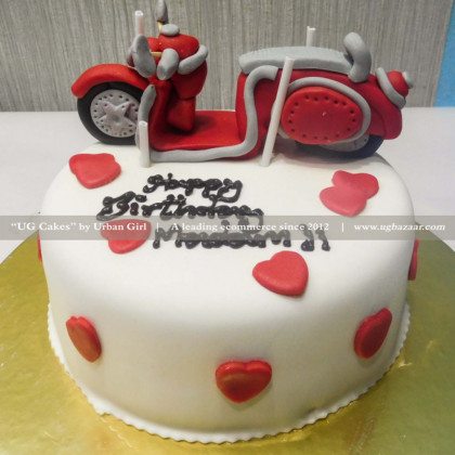Red Scooty Birthday Cake