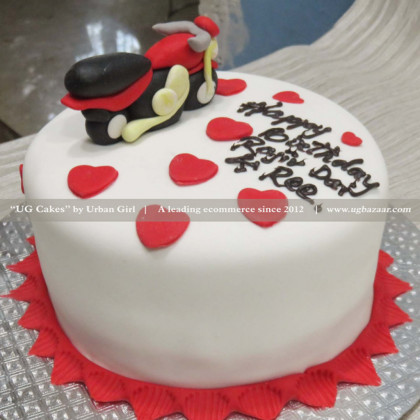 Red Bike Designed Cake