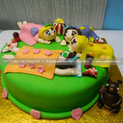 Girls Sleepover Designed Cake