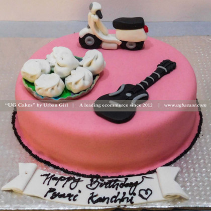 Scooty and Guitar Designed Cake