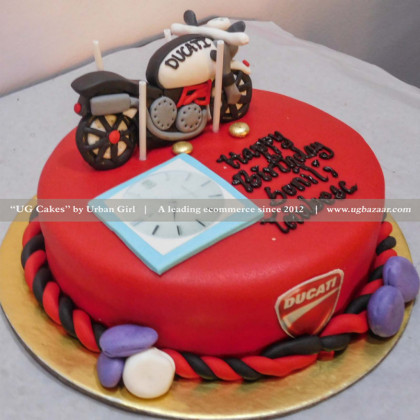 Ducati with watch Designed Cake