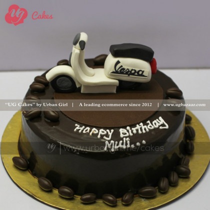 Chocolate Vespa Designed Cake