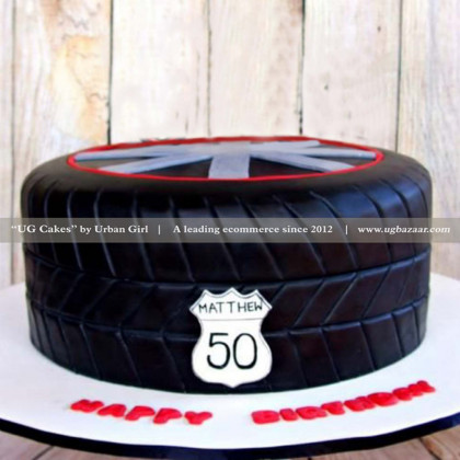 Tire Designed Chocolate Cake