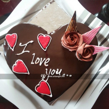 Heart-shaped Chocolate Cake