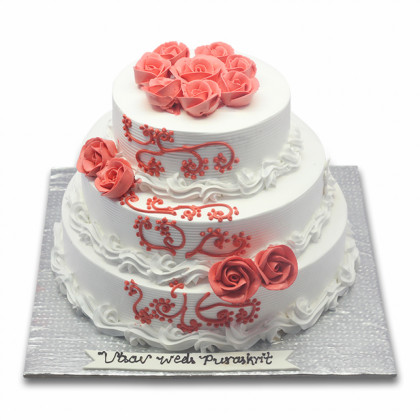 Triple Deck Flower Cake