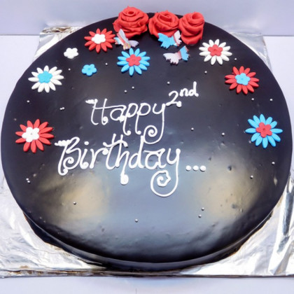 Chocolate Cake with Flowers