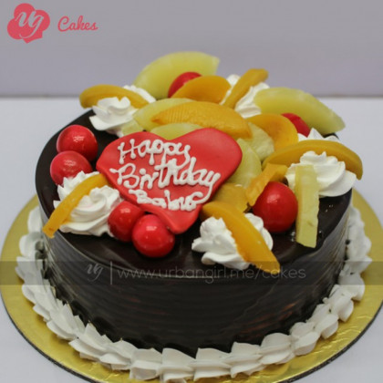 Decadent Chocolate Cake with Fresh Fruit Topping