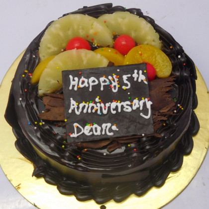 Chocolate Cake with Pineapple Topping