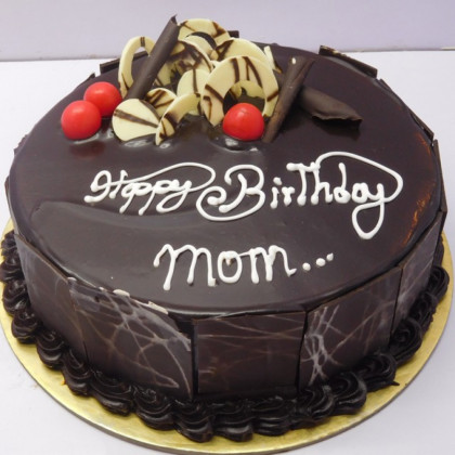 Cherry-Topped Chocolate Birthday Cake