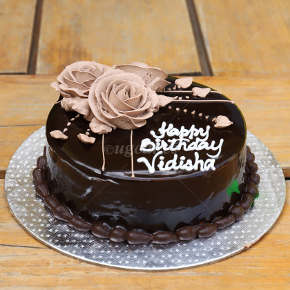 Brown Rose Chocolate Cake