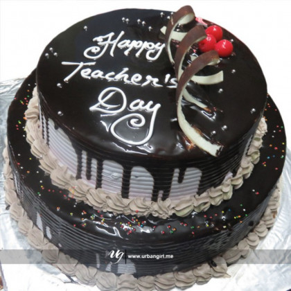 Double Decker Chocolate Cake with a Chocolate Spring
