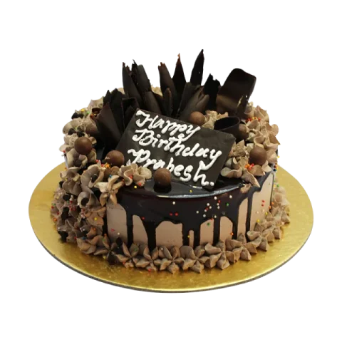 Deluxe Chocolate Cake with Nuts and Chocolate Chips