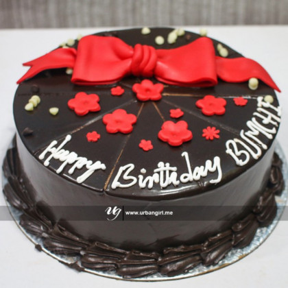 Bow Topped Chocolate Cake