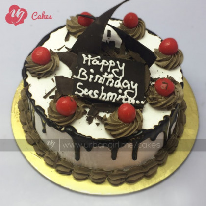 Choco-Vanilla Cake with A Cherry Topping