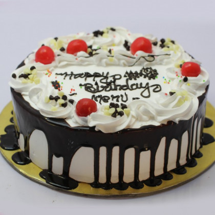 Choco-Vanilla Cake with Cherries and Chocolate Chips