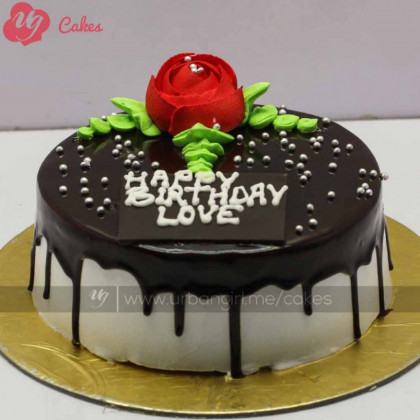 Leafy Rose Chocolate Vanilla Cake