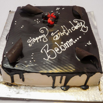Choco Cherry Bark Square Chocolate Cake