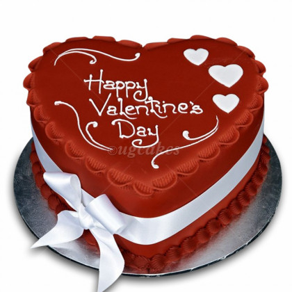 White Forest Heart Shaped Valentine Cake