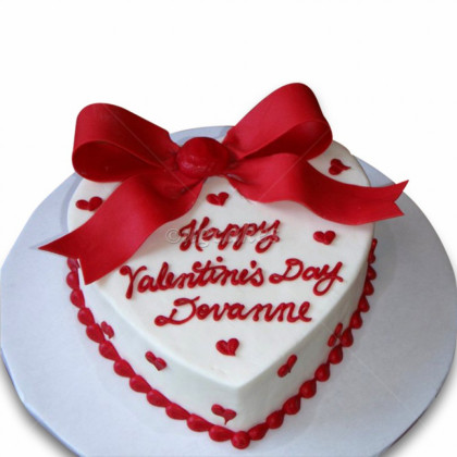 Heart Shaped White Valentine Cake
