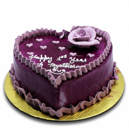 Blueberry Heart shaped cake