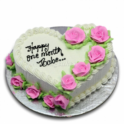 Heart shaped vanilla cake