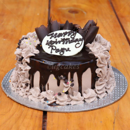 Chocolate cake with Whipped Cream and Choco Bark